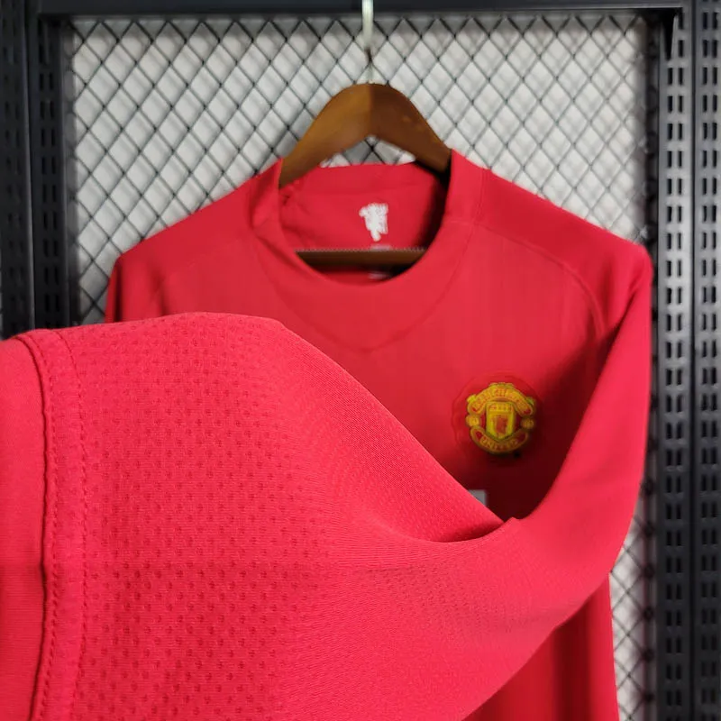 Camiseta Retro Manchester United Primera Equipación 2007/08 Manga Larga--8