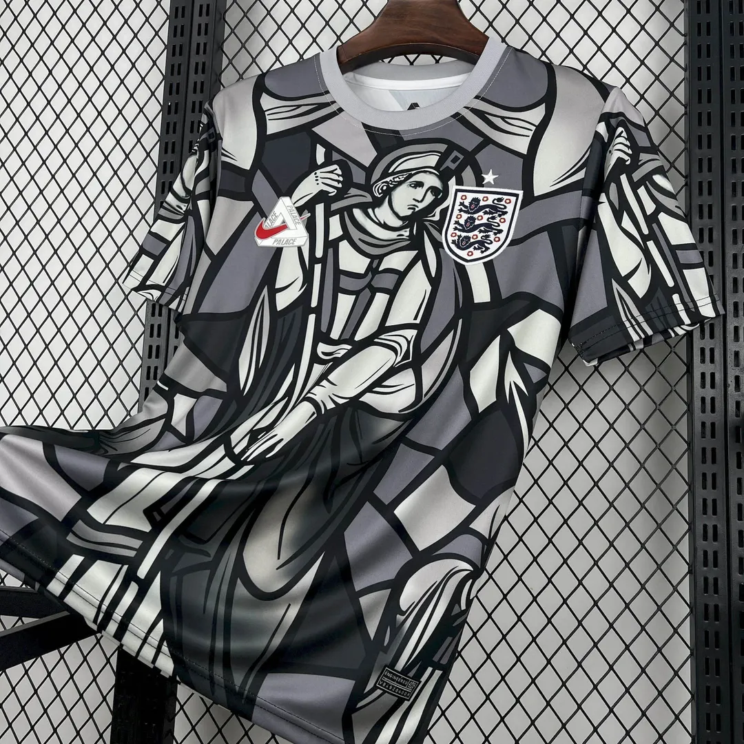 Maillot Avant-Match Angleterre Édition Collaboration 2026 Col Rond Gris--5