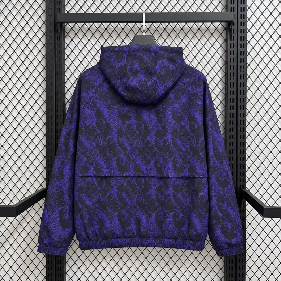 2026/2027 Barcelona Hooded Windbreaker Black-Purple Jersey--1