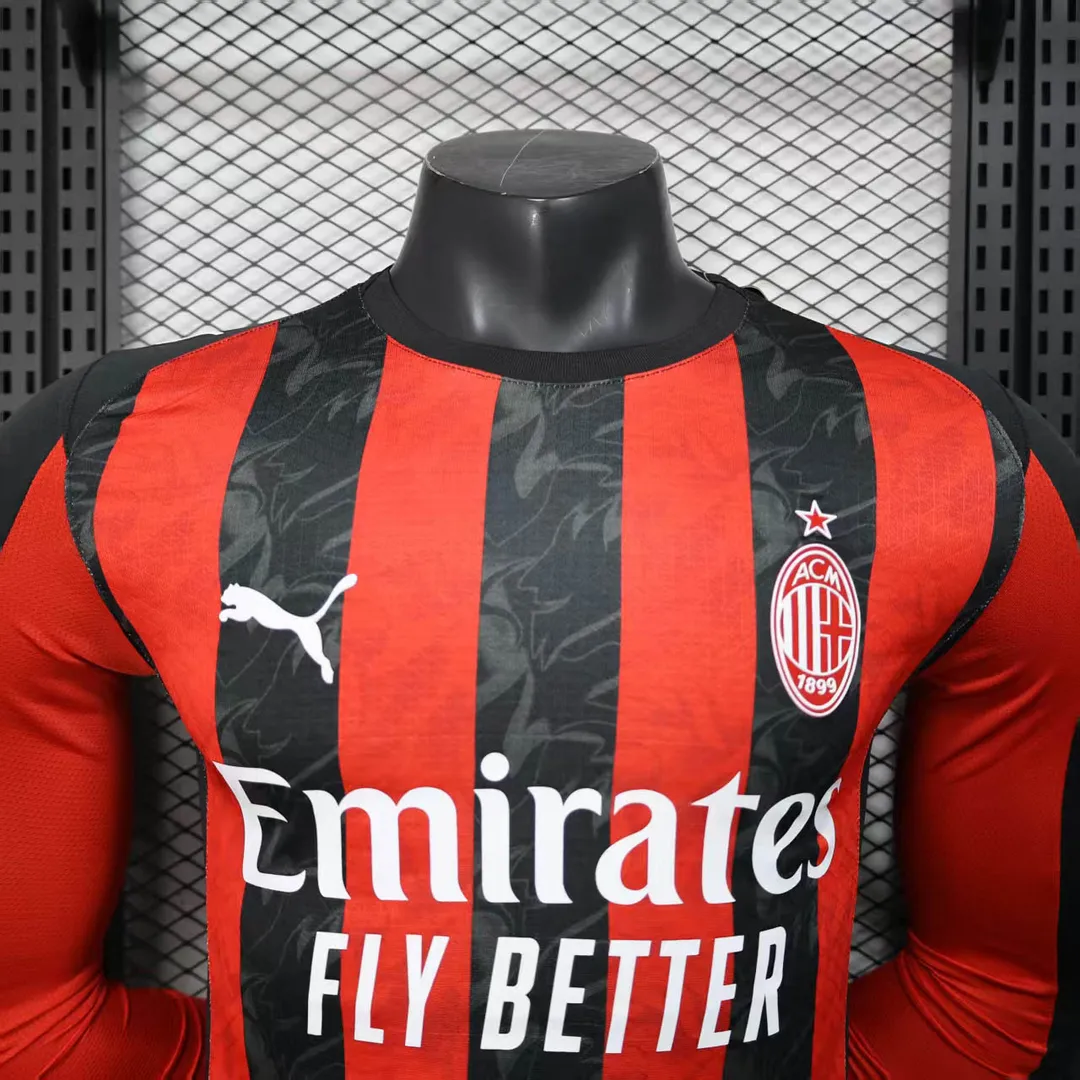 Koszulka AC Milan domowa 2025/26 wersja zawodnicza z długim rękawem--2