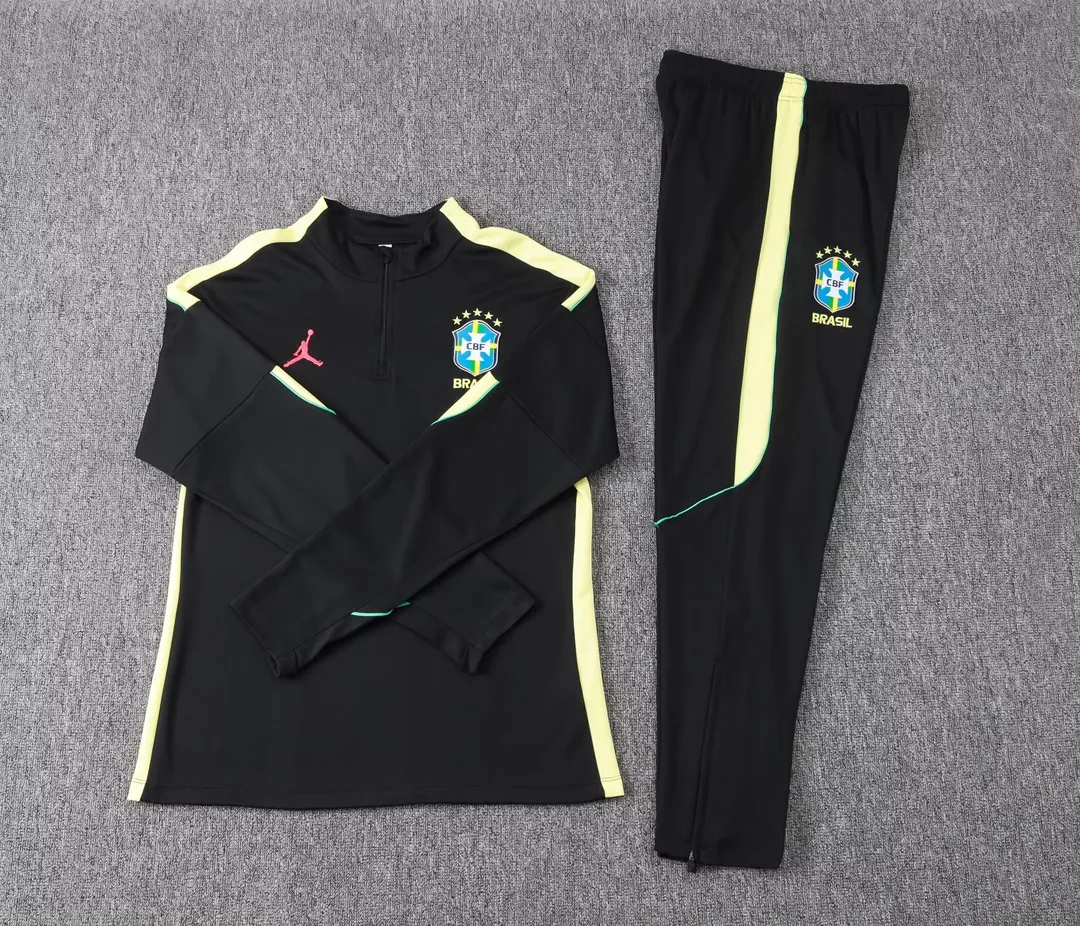 Tuta Allenamento Brasile Mezza Zip 2026 Nera--6