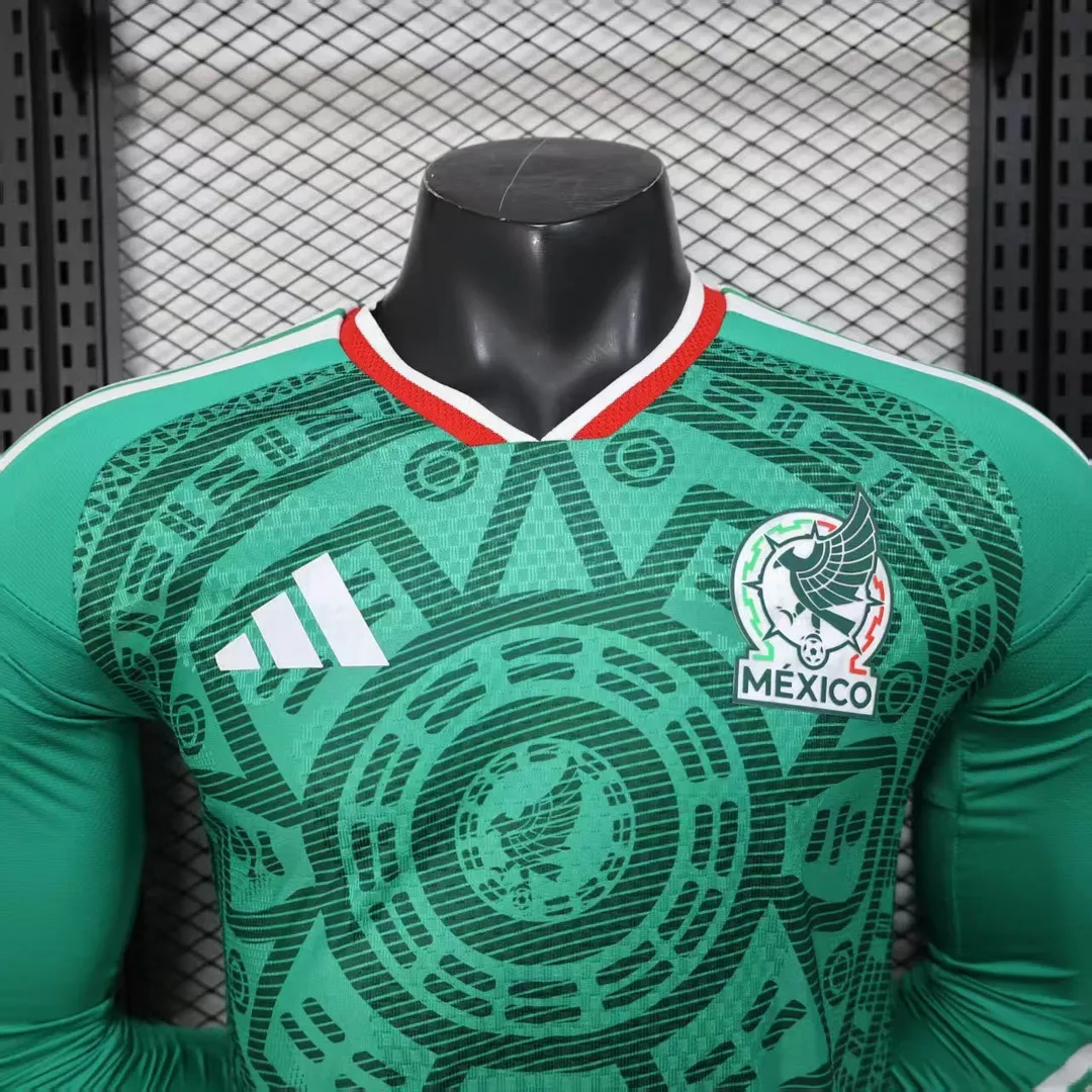 Maillot Mexique Domicile 2026 Version Player Manches Longues--2