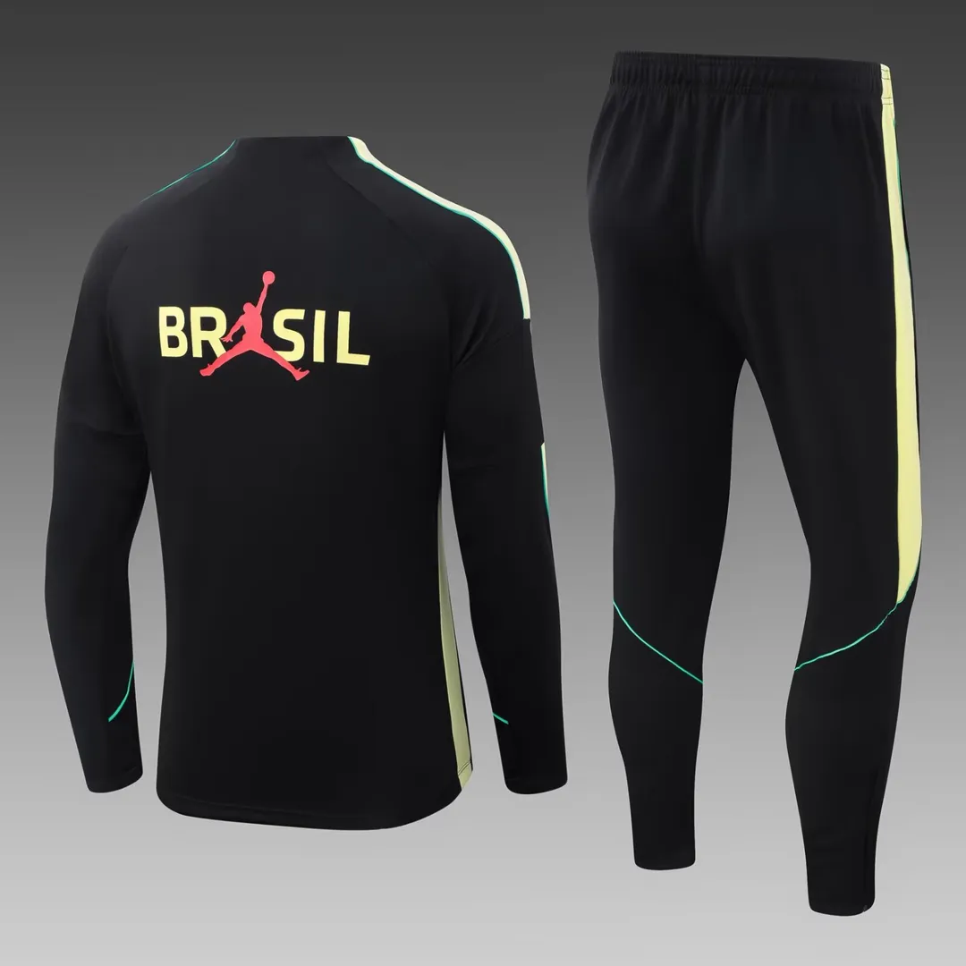 Tuta Allenamento Brasile Mezza Zip 2026 Nera--1