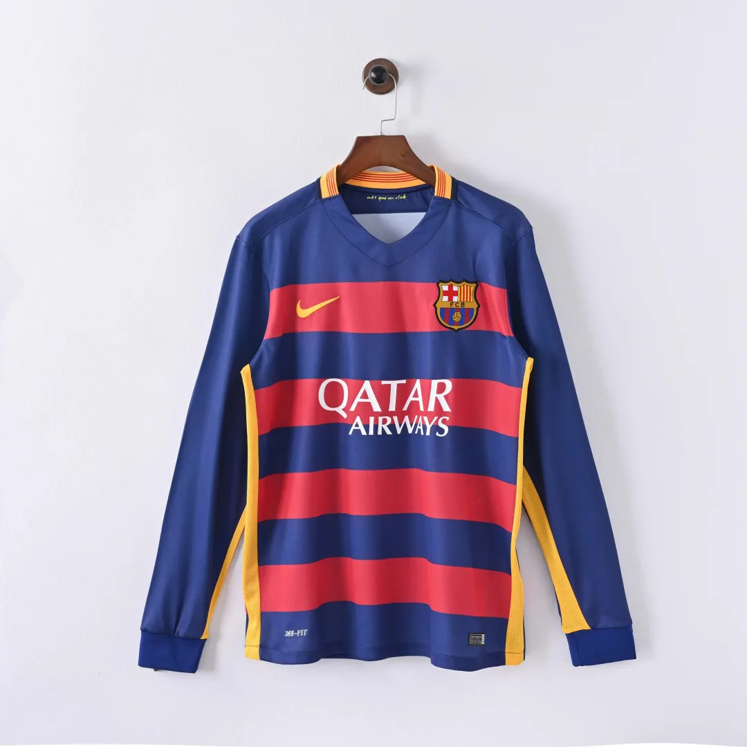 Maillot Retro Barcelone Domicile 2015/16 Manches Longues