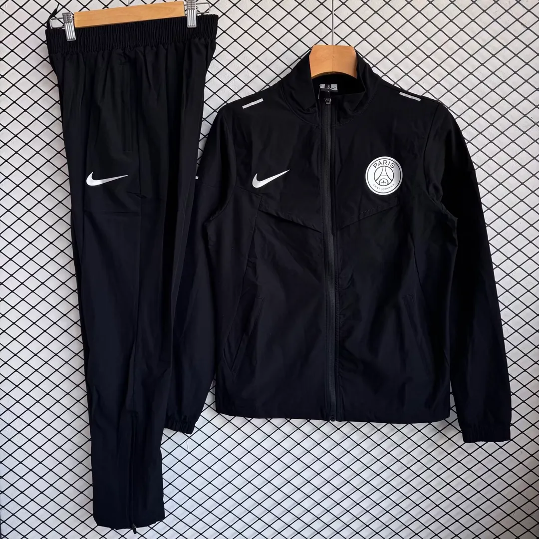 Conjunto Cortavientos PSG 2025/26 Negro