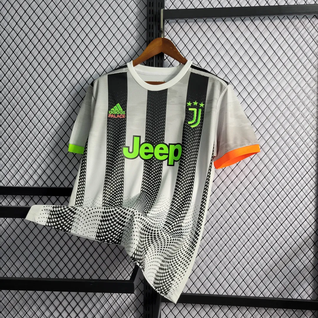 Koszulka Retro Juventusu edycja kolaboracyjna 2019/20 w paski czarno-biała--7