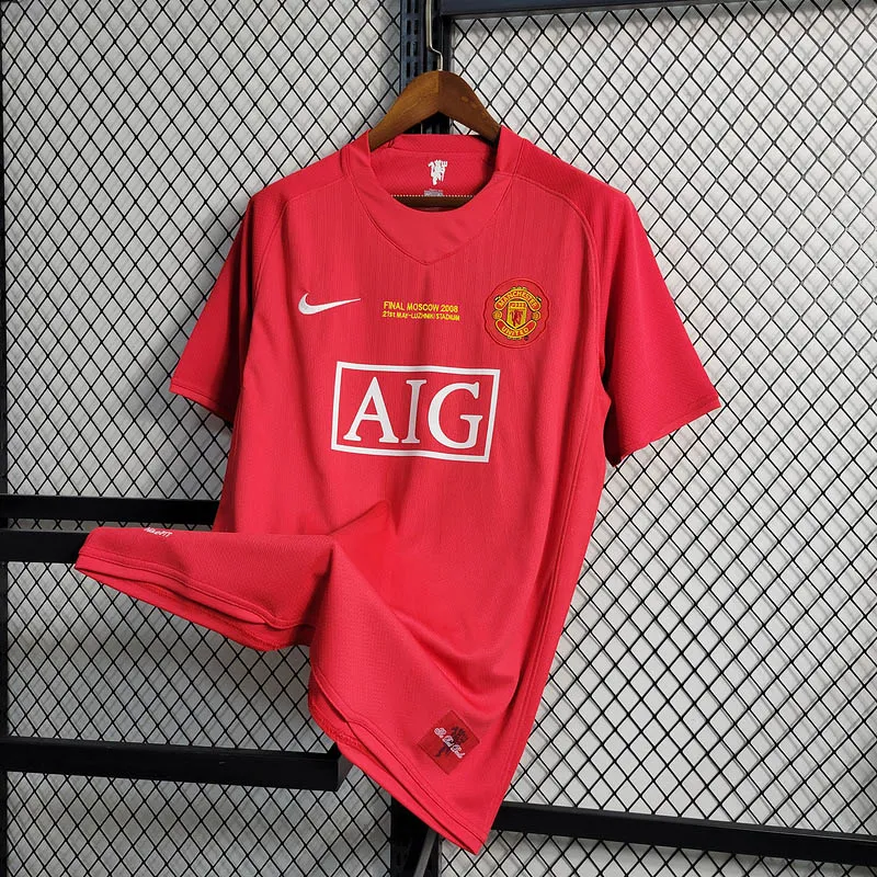 Camiseta Retro Manchester United Primera Equipación Edición Champions League 2007/08--2