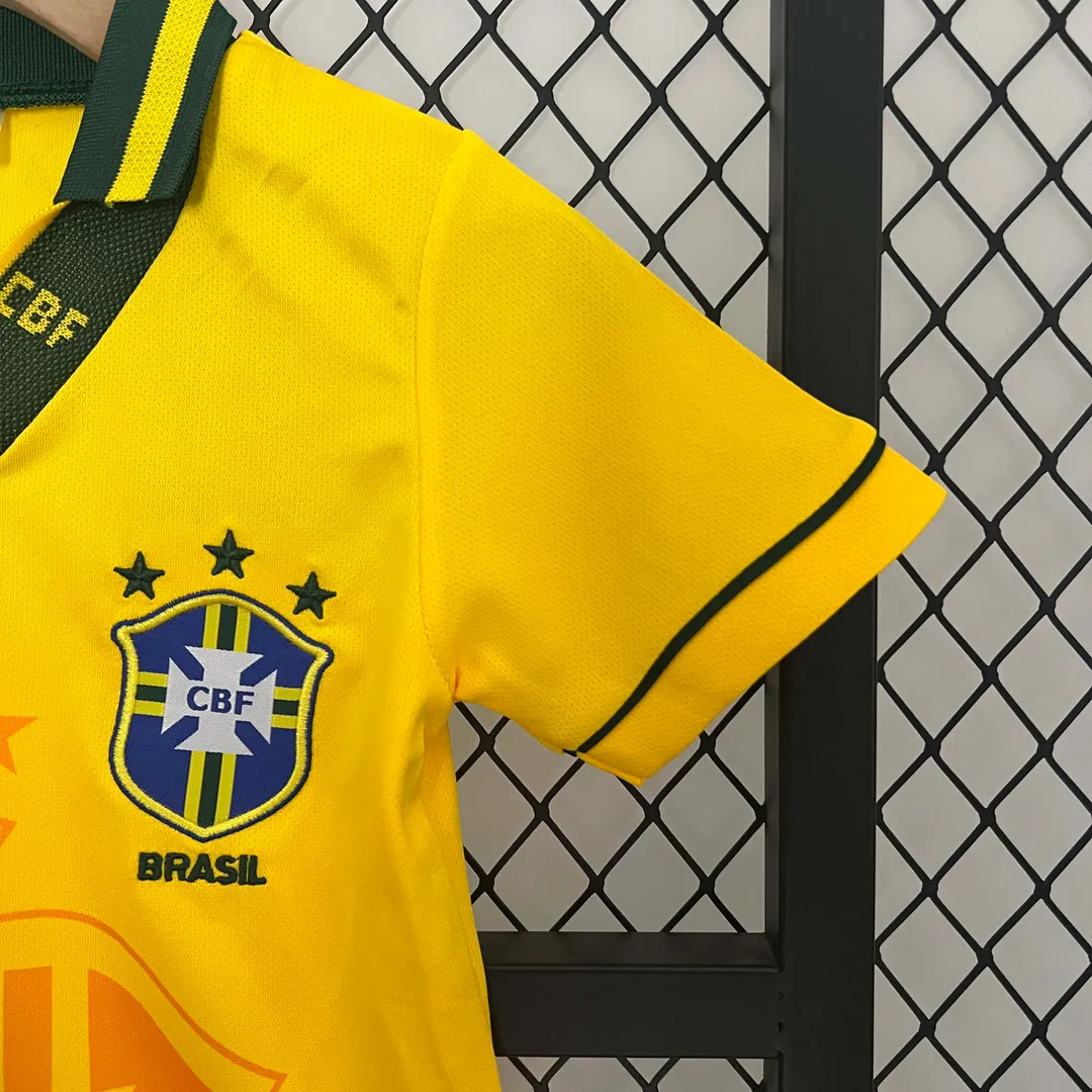 1994 Retro Brazil Home Shirt Kids Size--6