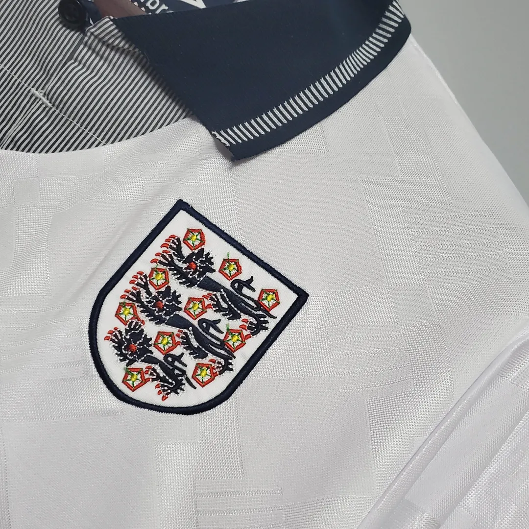 1990 Retro England Home Jersey--4