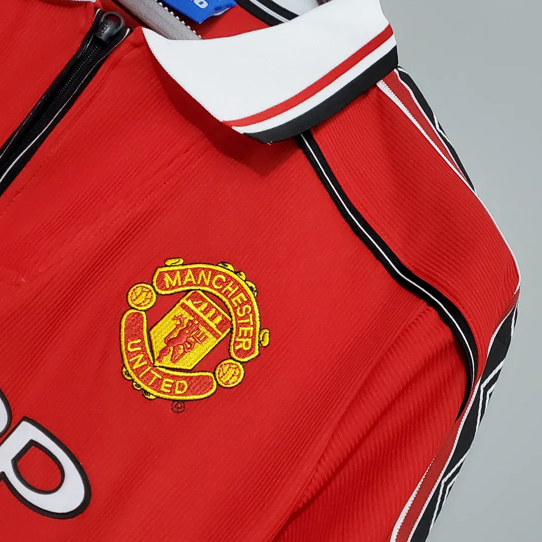 1998-1999 Retro Long Sleeve Manchester United Home Shirt--4