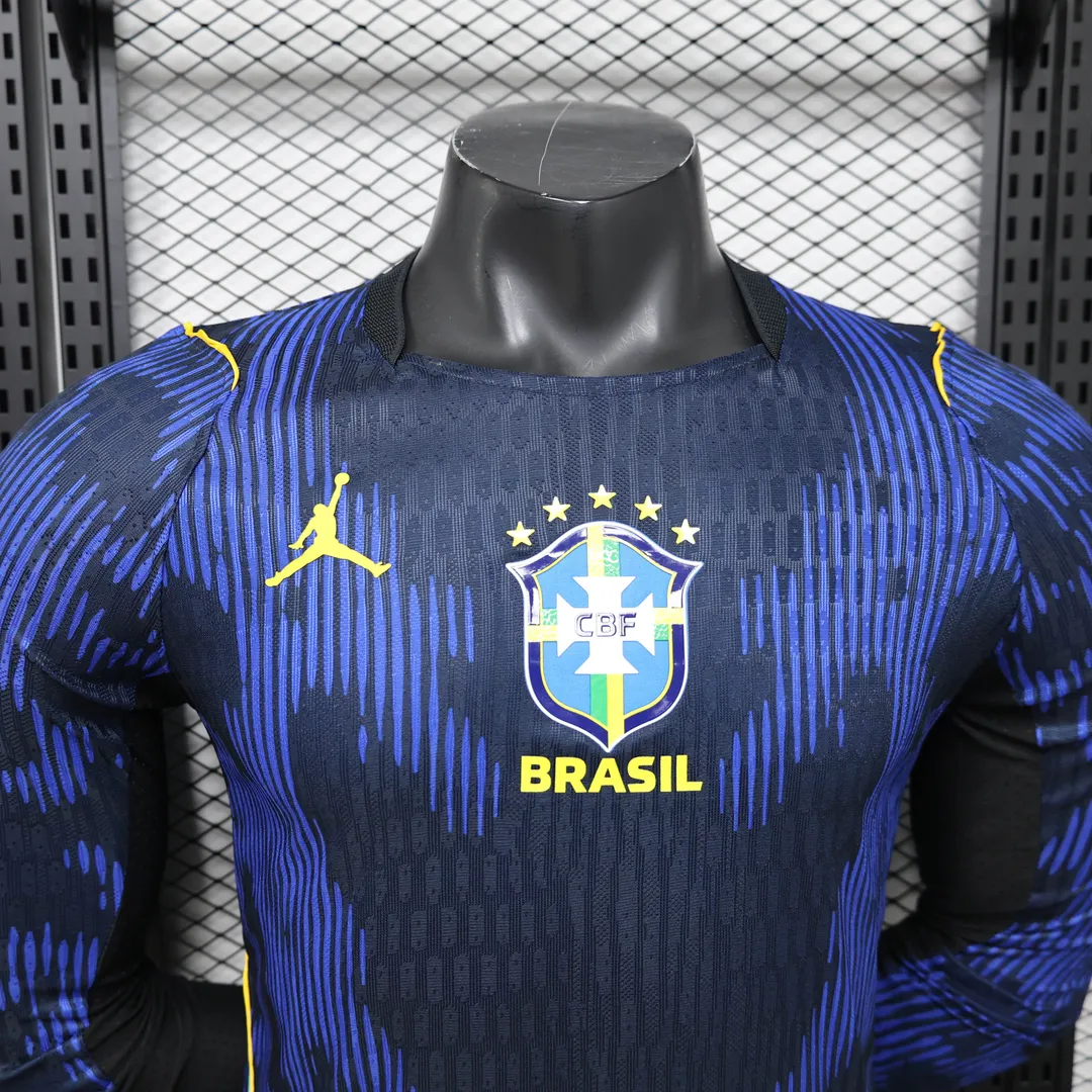 Camiseta Brasil Segunda Equipación 2026 Versión Jugador Manga Larga--2