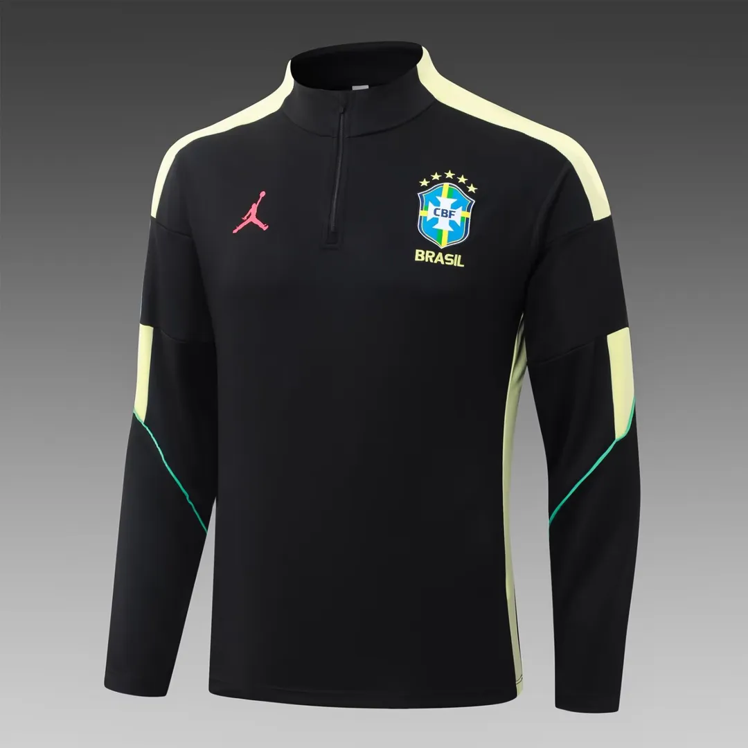 Tuta Allenamento Brasile Mezza Zip 2026 Nera--2