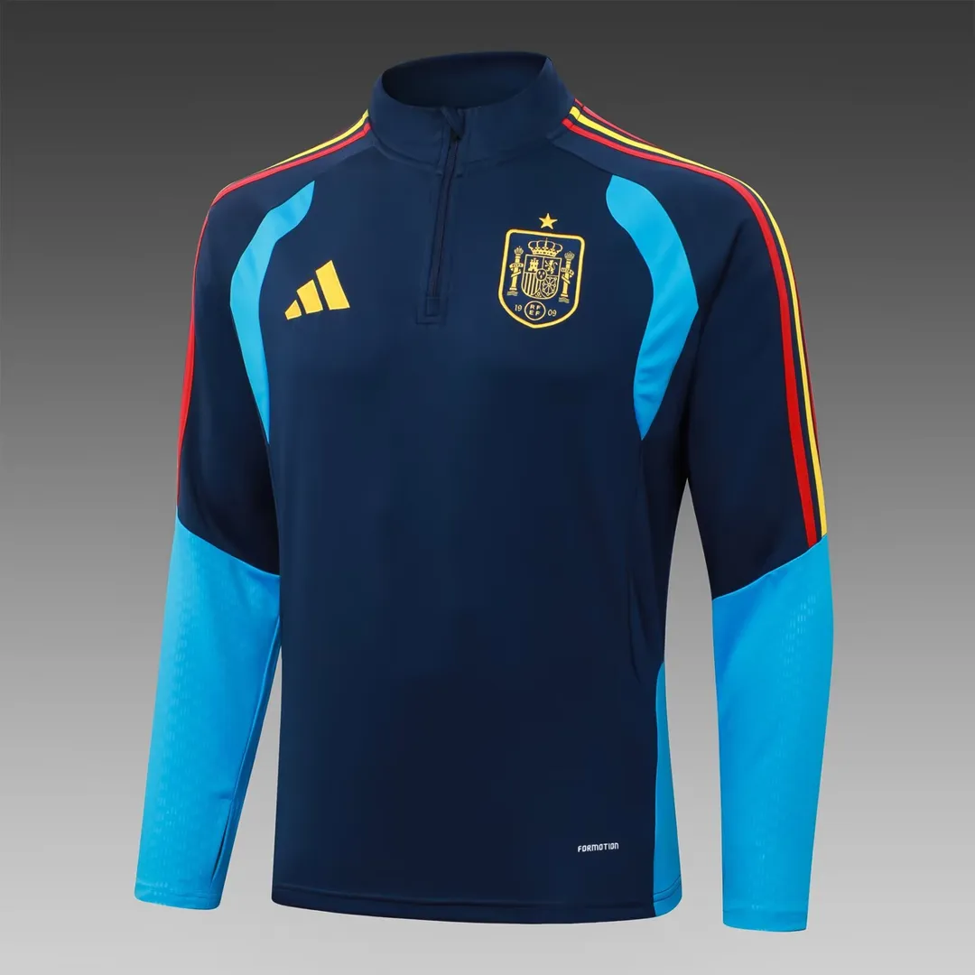 Fato de Treino Espanha com Meio Fecho 2026 Azul-Real--2