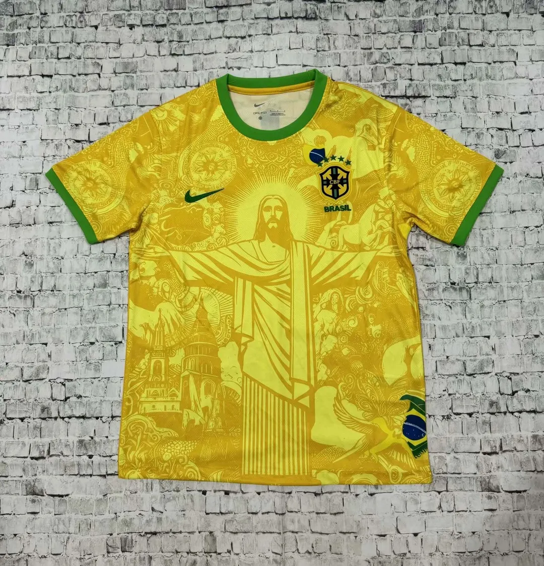 Koszulka Brazylii edycja specjalna Jesus 2024 żółta