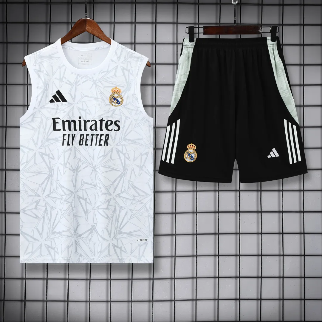 Conjunto de Entrenamiento sin Mangas Real Madrid 2025/26 Blanco