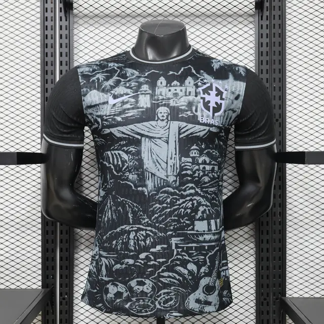 Maillot Brésil 2026 Édition Spéciale Jesus Version Player Noir