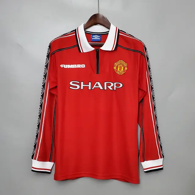 Maillot Retro Manchester United Domicile 1998/99 Manches Longues