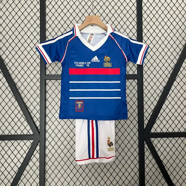 Camiseta Retro Francia Primera Equipación 1998 Niño