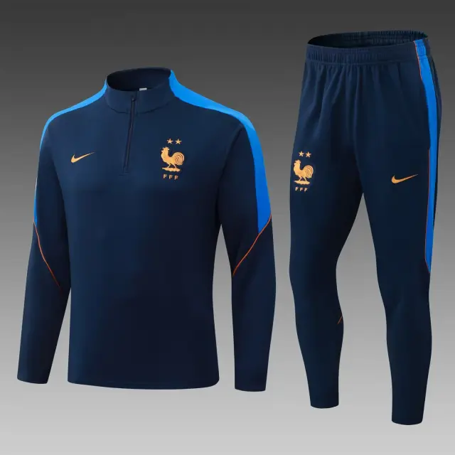 Tuta Allenamento Francia Mezza Zip 2026 Blu Royal